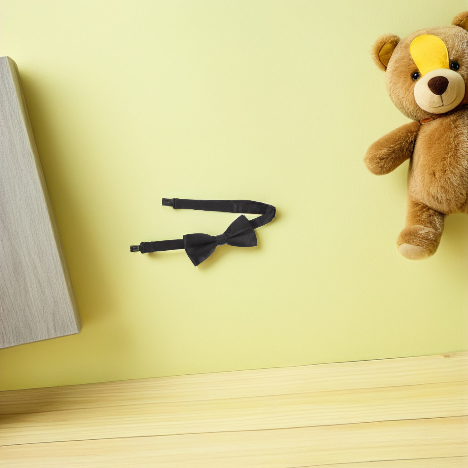 Bow Tie Pre Tied - Schwarze, verstellbare Kinderfliege, vorgefertigt, einfarbig, für