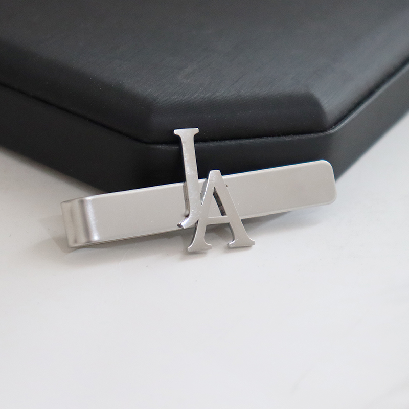 Tie Clip Silver - DIY Buchstabe Namensmuster 4,8*0,8 cm Krawattenklammer